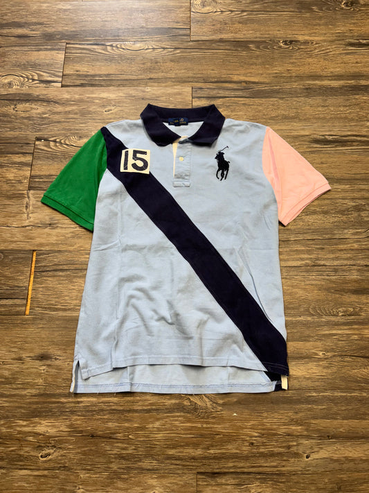 POLO RALPH LAUREN MULTI-COLORED STRIPE BIG PONY POLO (S)