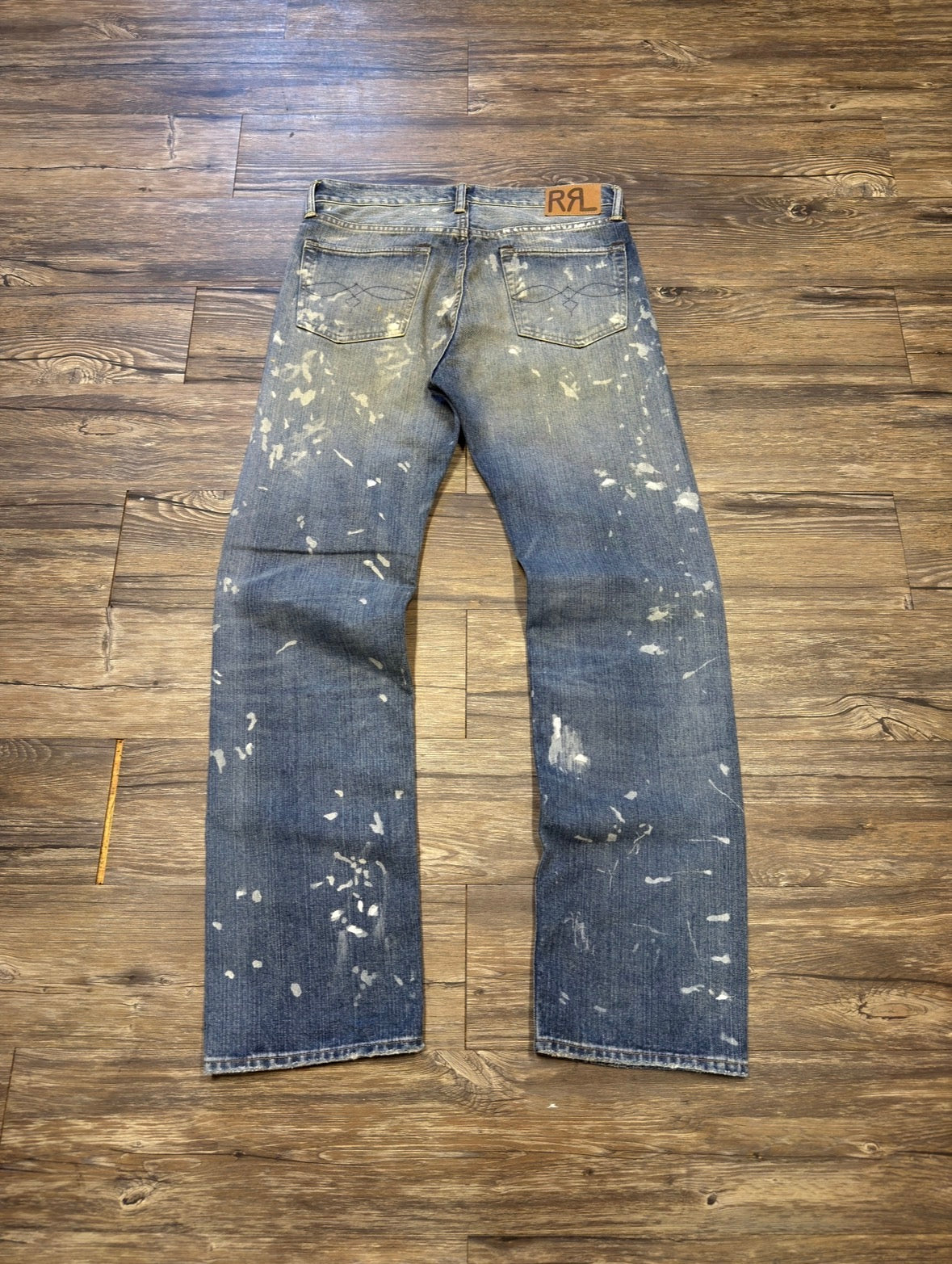 RRL PAINT SPLATTER STRAIGHT FIT DENIM (30)