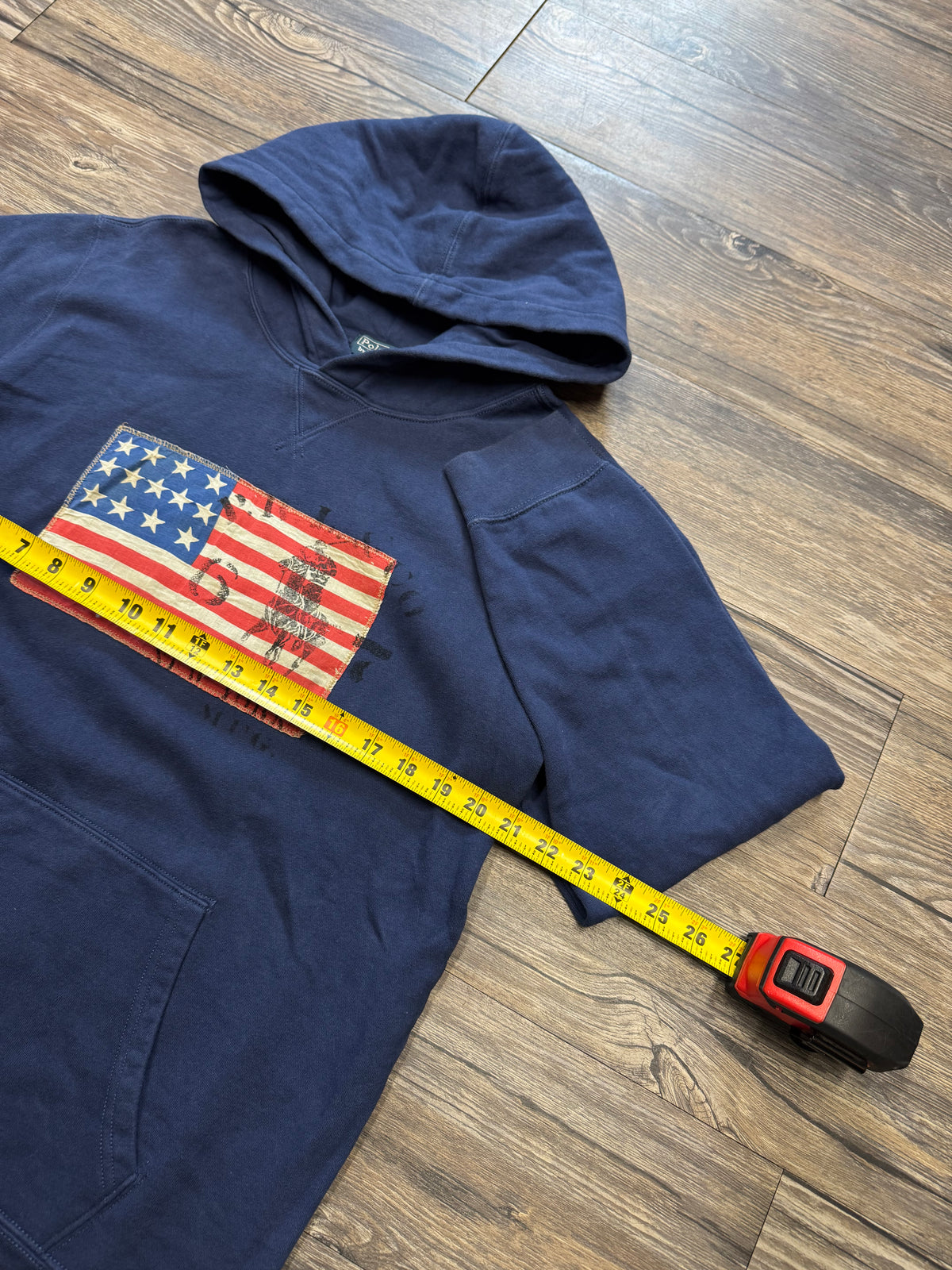POLO RALPH LAUREN AMERICAN FLAG PONY PULLOVER HOODIE (M)