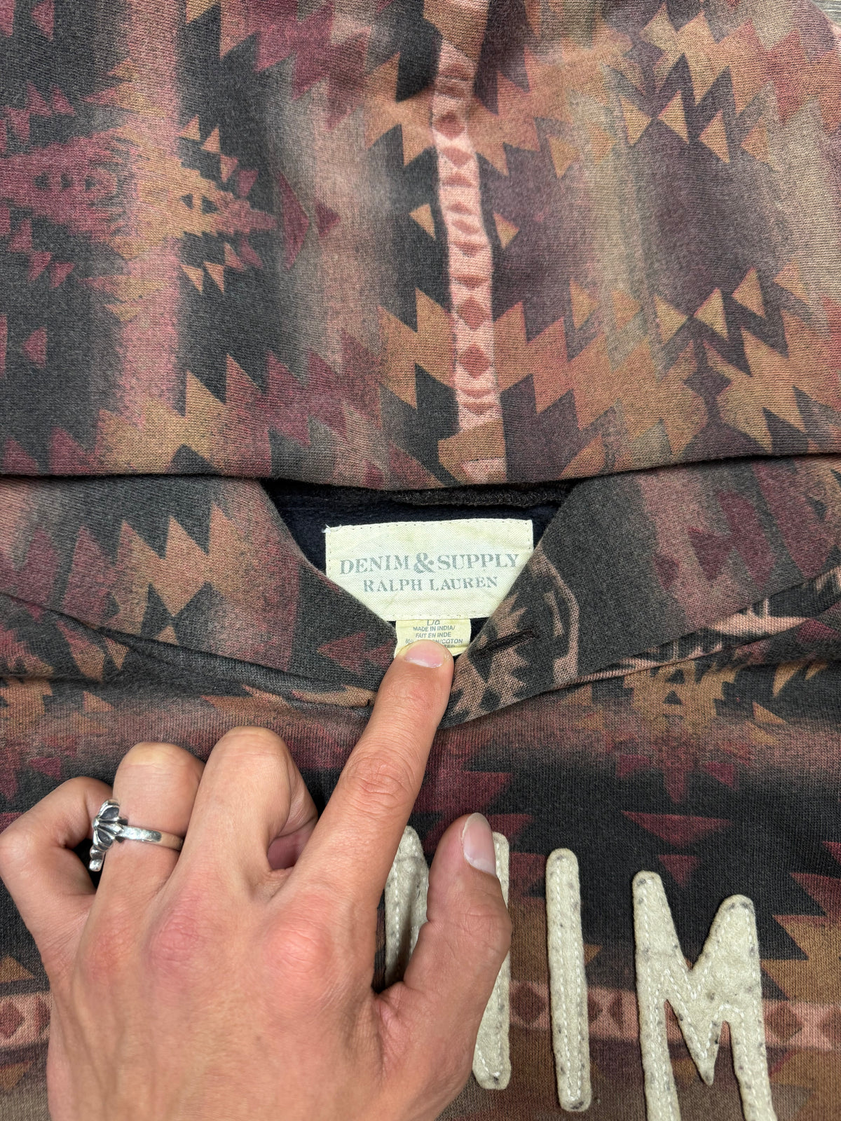 POLO RALPH LAUREN DENIM & SUPPLY AZTEC HOODIE (L)
