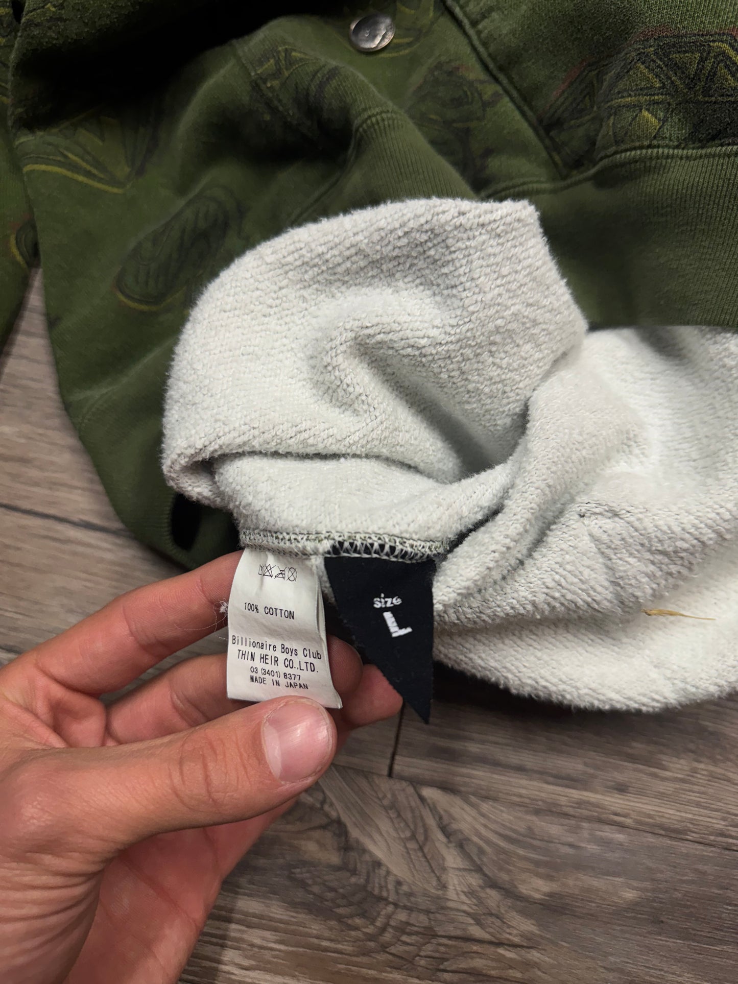BILLIONAIRE BOYS CLUB DIAMONDS & DOLLARS FULL ZIP HOODIE (L)