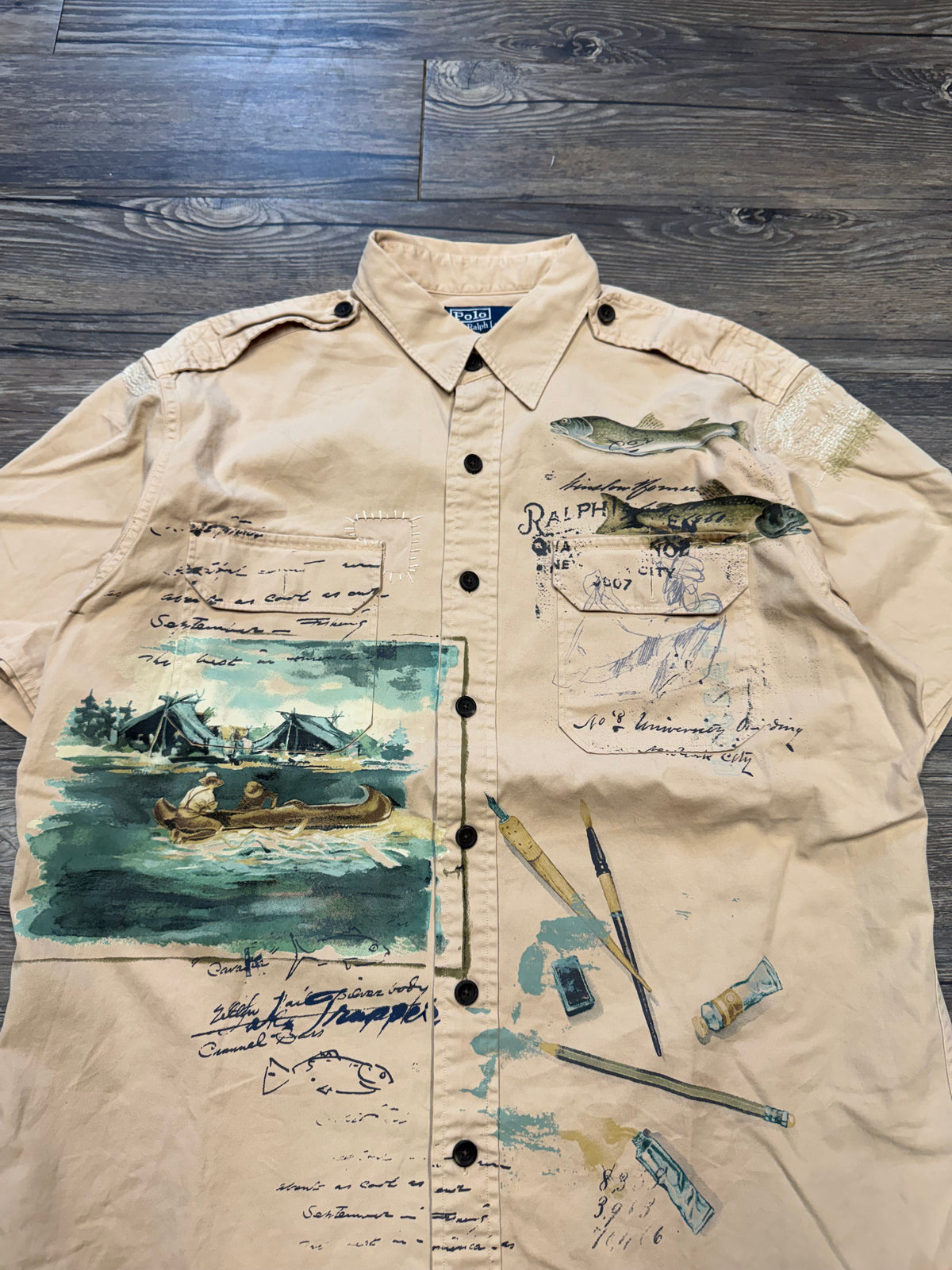 POLO RALPH LAUREN FISHING CAMP OUTDOOR WORK SHIRT (L)