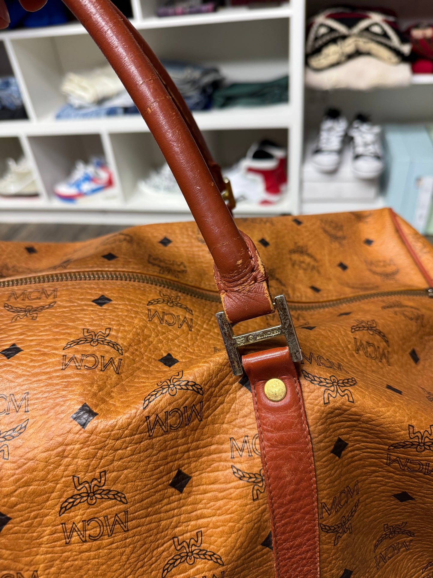 VINTAGE MCM MONOGRAM DUFFEL BAG (OS)