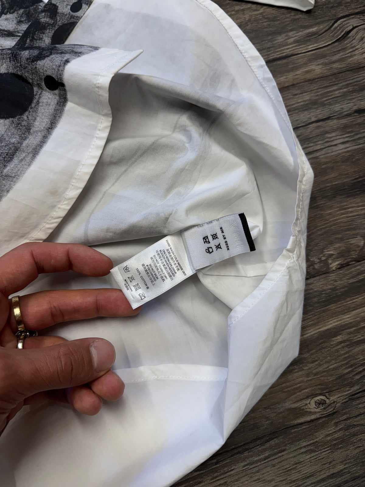 HOOD BY AIR X-RAY BUTTON UP DRESS SHIRT (L)