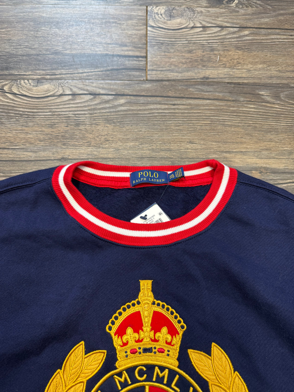 POLO RALPH LAUREN STRIPES CREST CREWNECK (XXL)