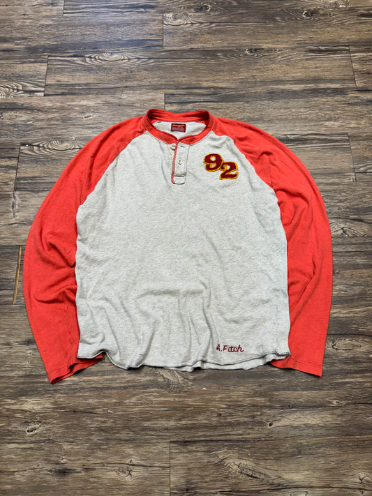 ABERCOMBIE & FITCH MULTI-COLOR "92" HENLEY LONG-SLEEVE (M)