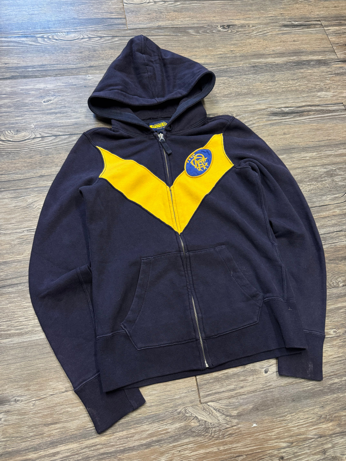 POLO RALPH LAUREN WMNS RUGBY STRIPE ZIP-UP HOODIE (XS)
