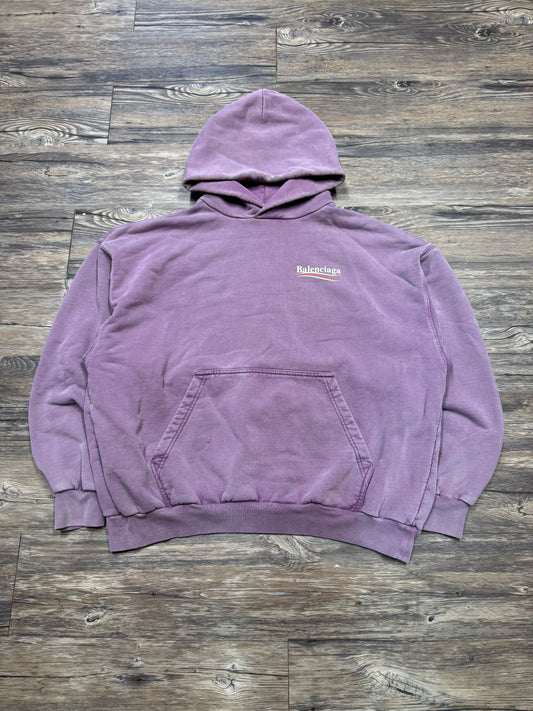 BALENCIAGA LAVENDER LOGO HOODIE (L)