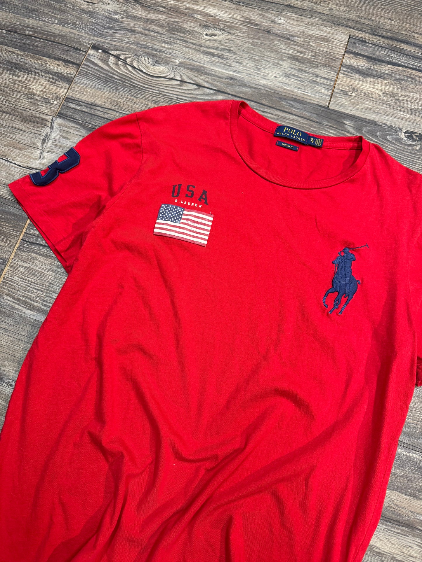 POLO RALPH LAUREN USA LOGO TEE (XL)