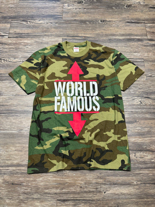 SUPREME WORLD FAMOUS CAMO TEE (M)
