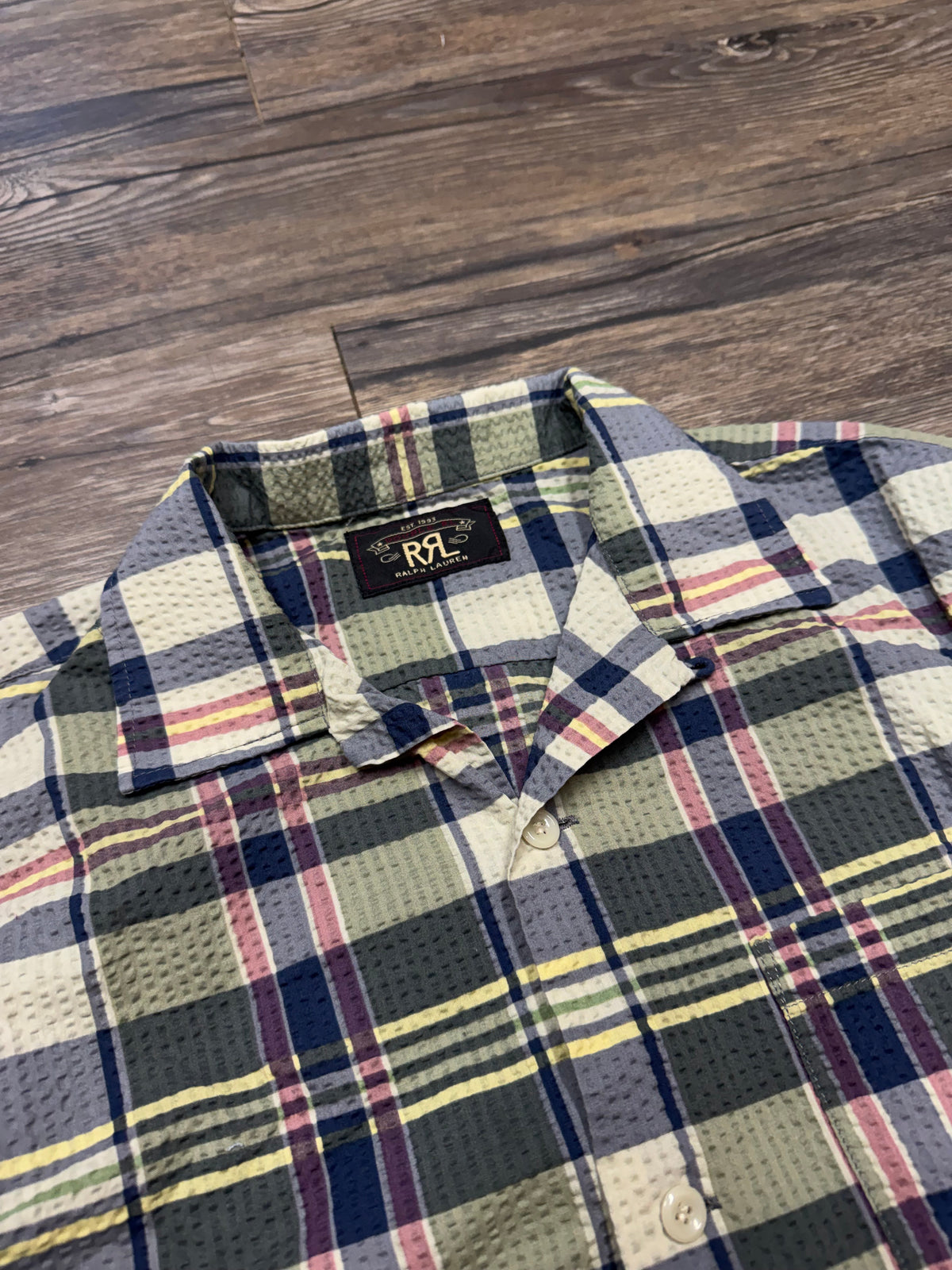 RRL PLAID BUTTON UP SHIRT (S)