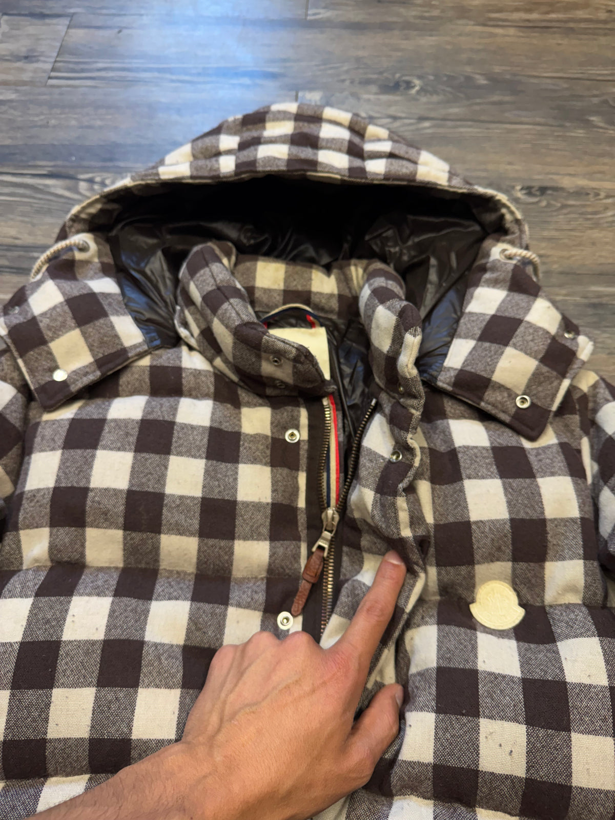 MONCLER X VISVIM BOROSIRI PLAID PUFFER JACKET (M)