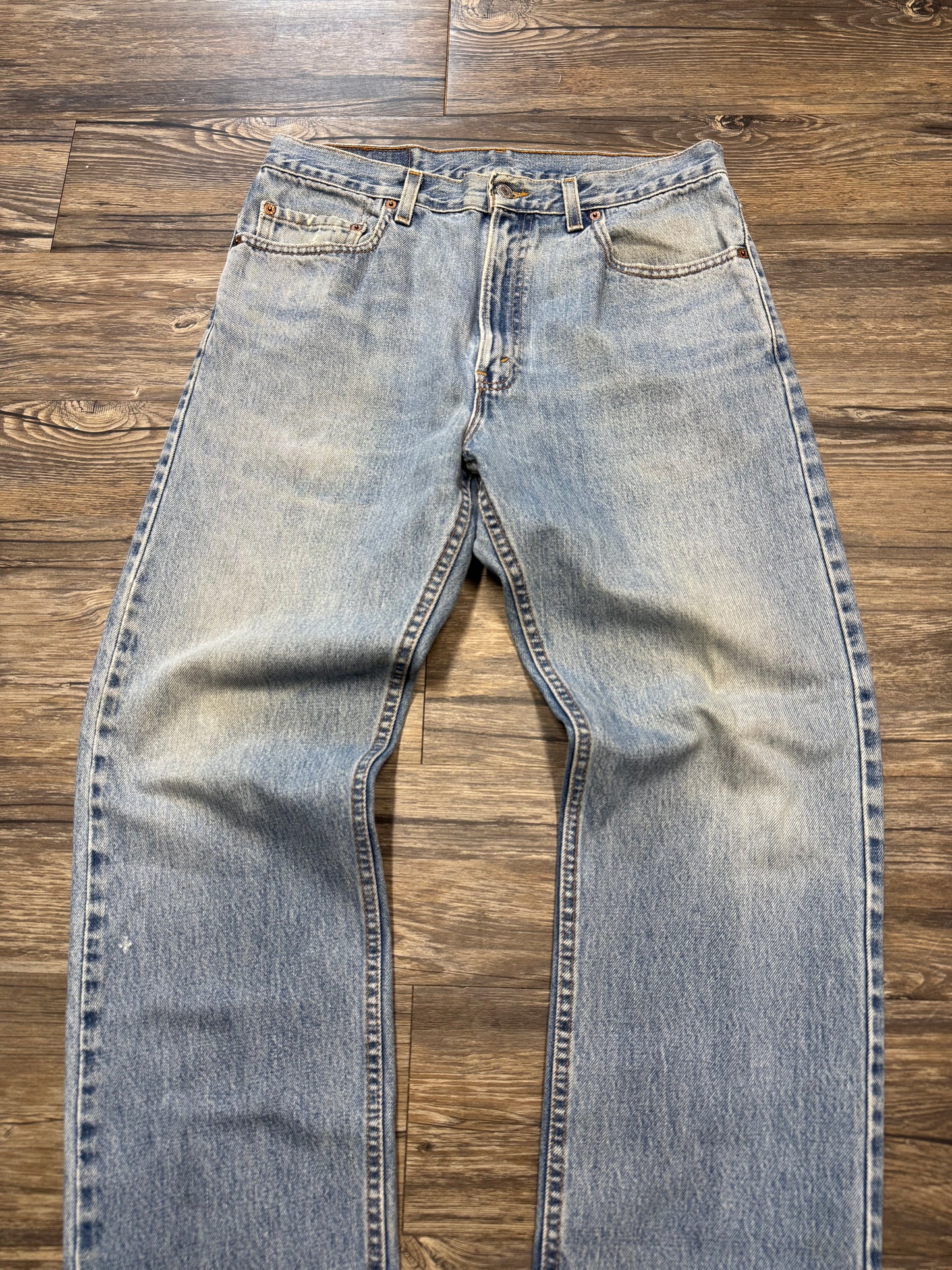 LEVI 505 VINTAGE STRAIGHT LEG BLUE WASH DENIM (34x30)