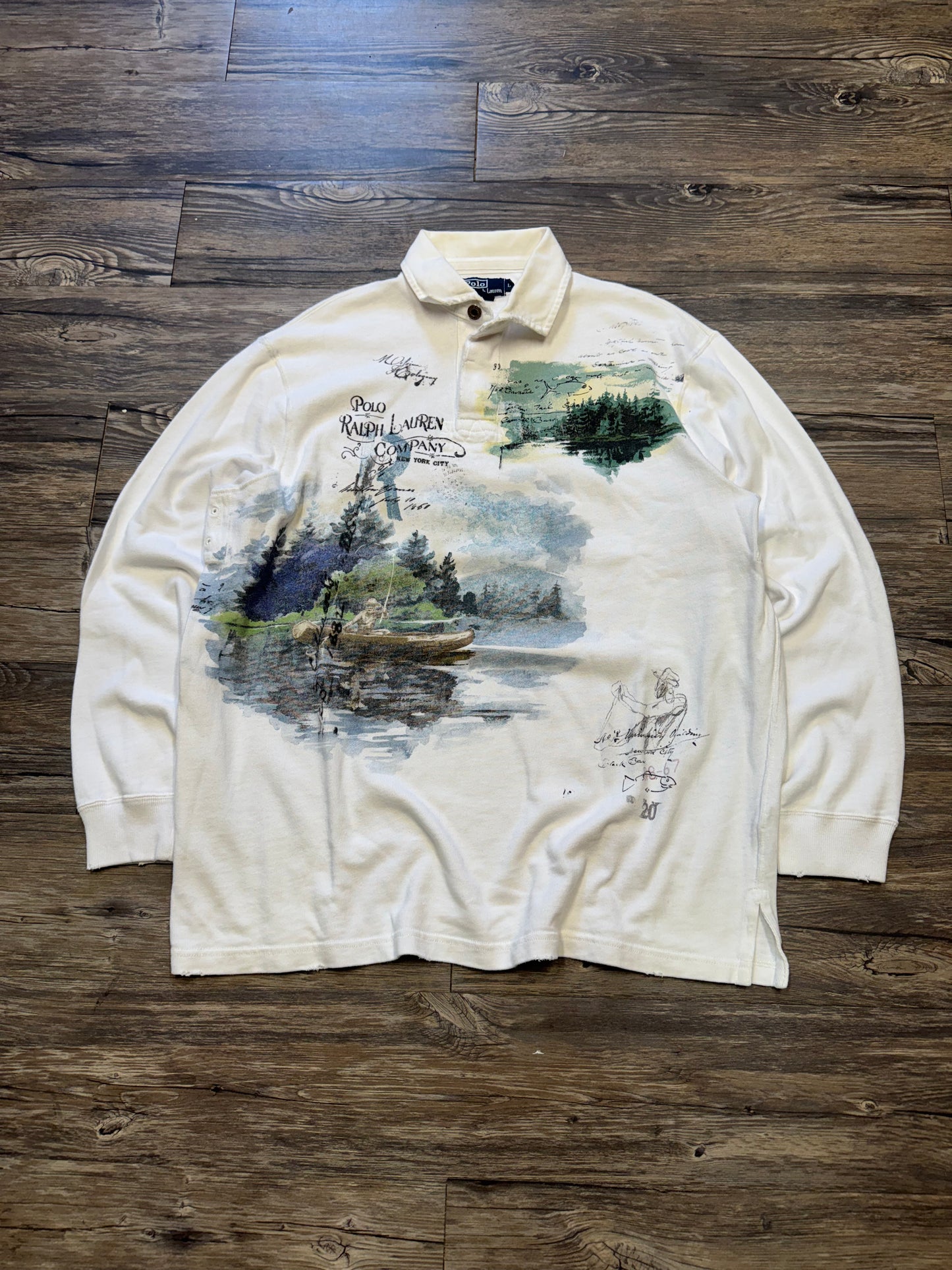 POLO RALPH LAUREN DISTRESSED SPORTSMAN TRAPPER LAKE RUGBY (L)