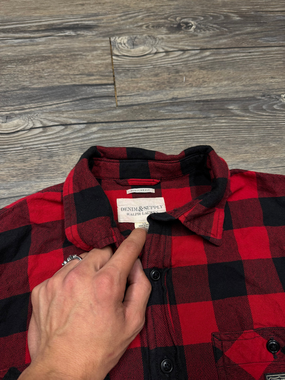 POLO RALPH LAUREN DENIM & SUPPLY BUFFALO PLAID BUTTON UP (M)