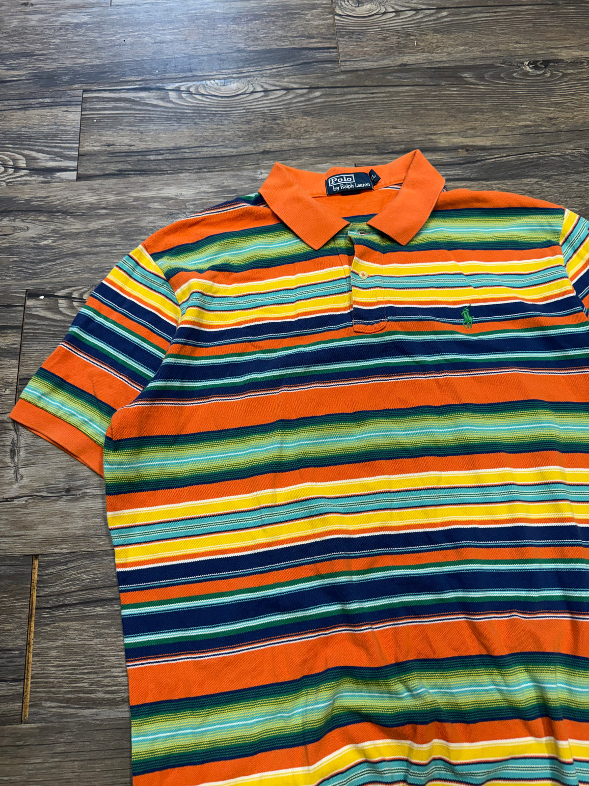 POLO RALPH LAUREN MULTI-COLOR STRIPED POLO (XL)