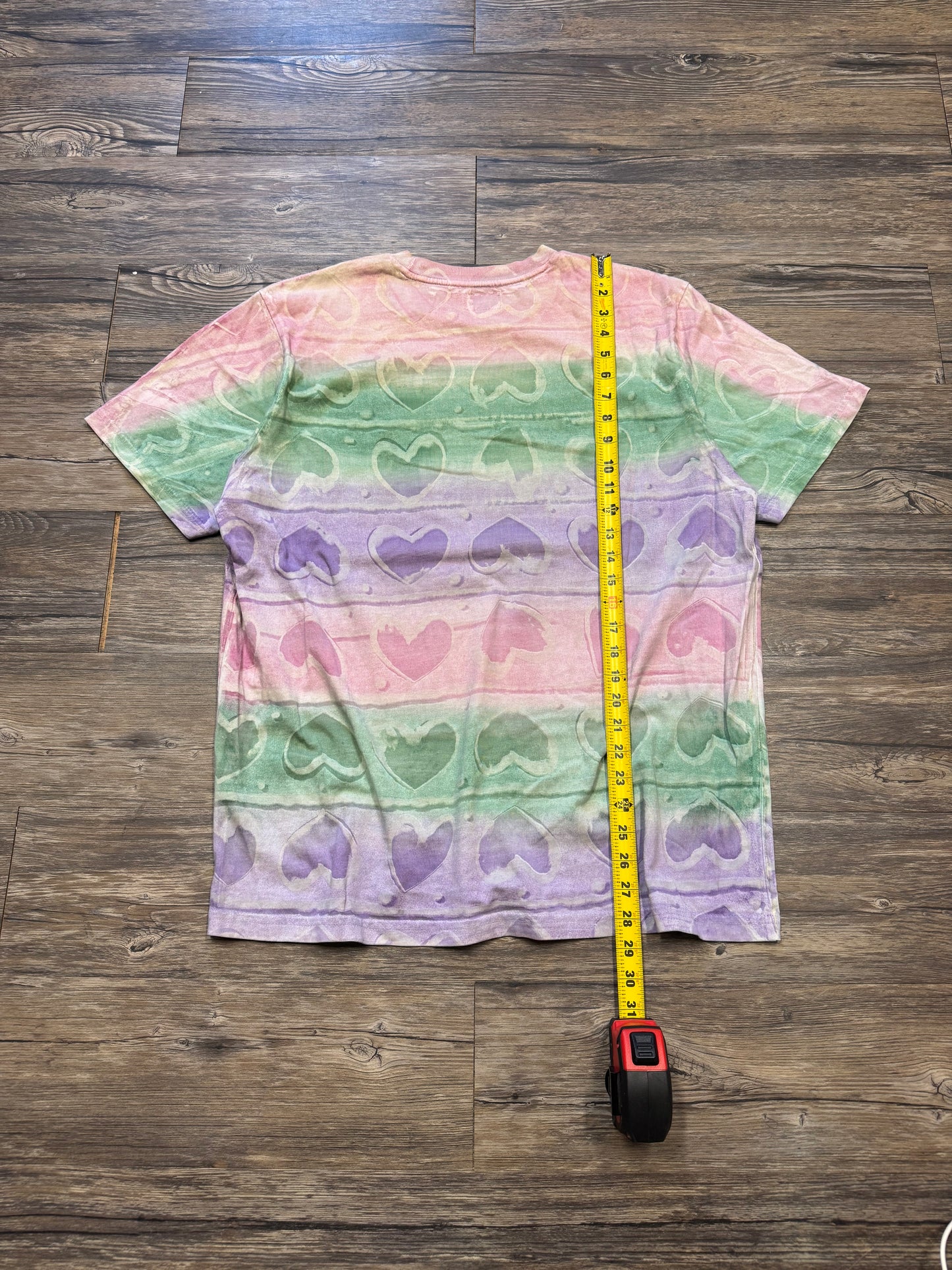 SUPREME AOP HEARTS TIE-DYE T-SHIRT (L)