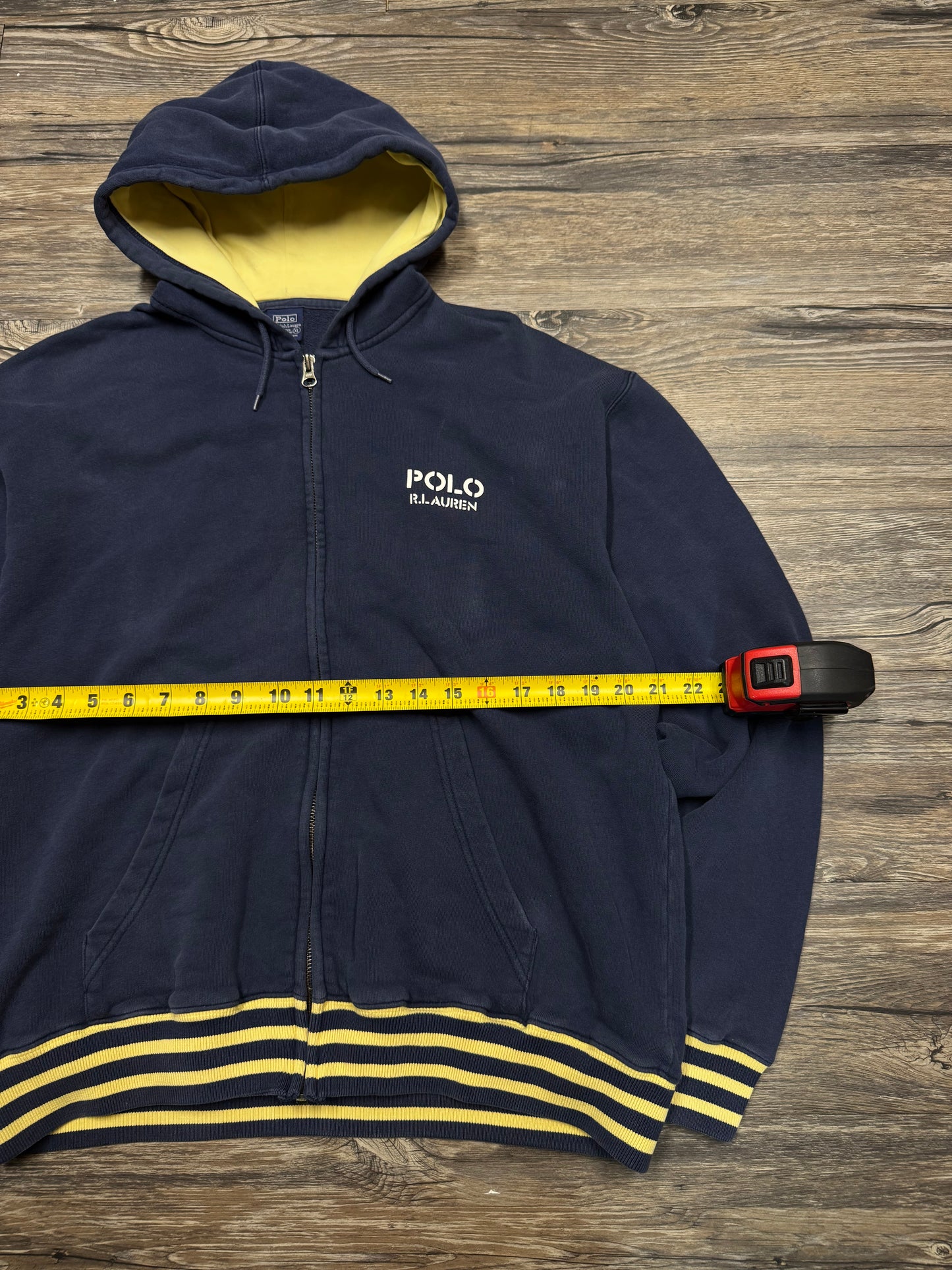 VINTAGE POLO RALPH LAUREN ZIP UP HOODIE (XL)