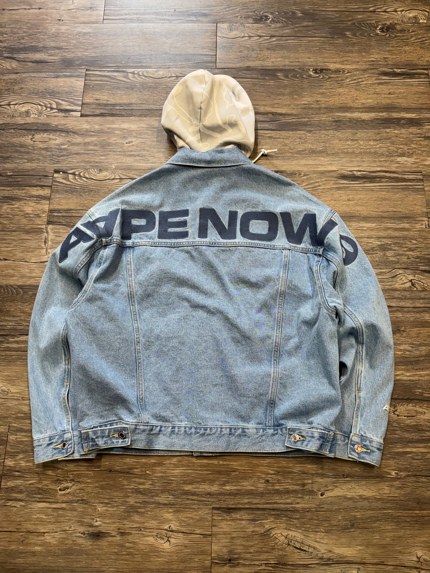 AAPE DENIM HOODED JACKET (L)