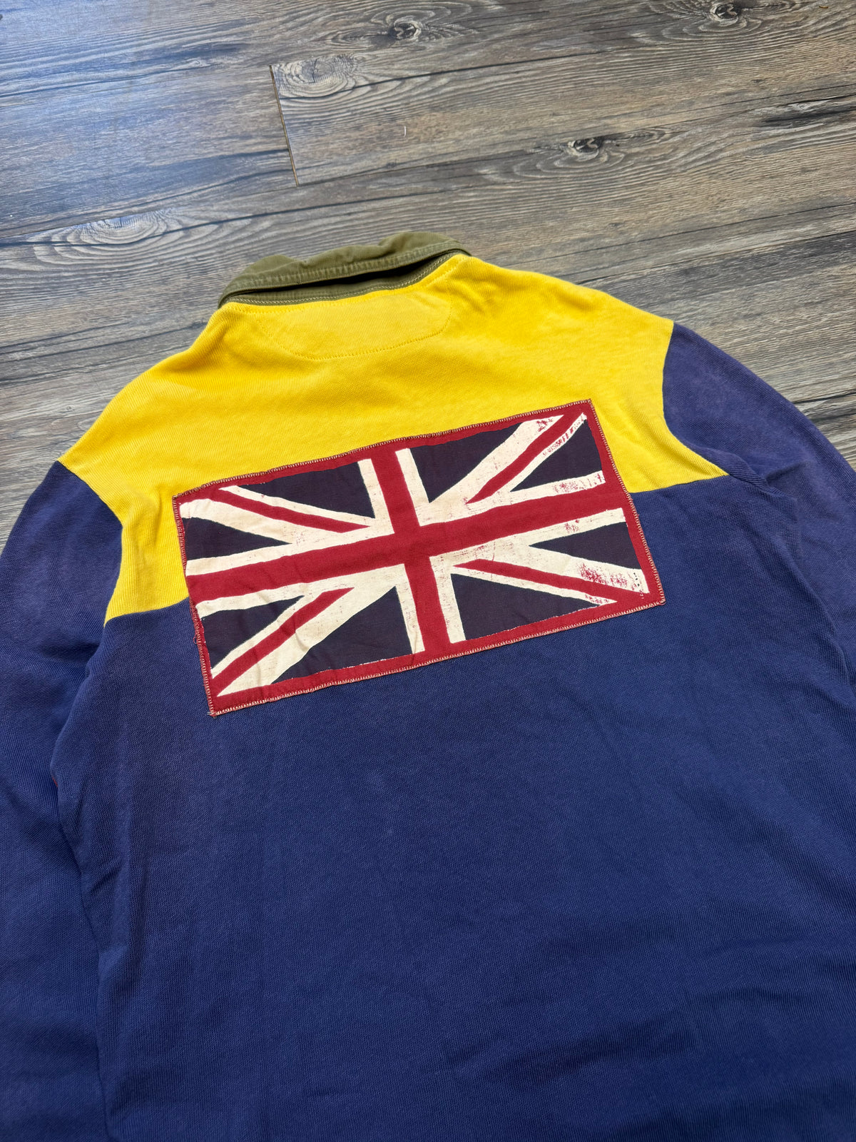 POLO RALPH LAUREN ‘2ND REGT’ COLOR BLOCKED RUGBY SHIRT (L)