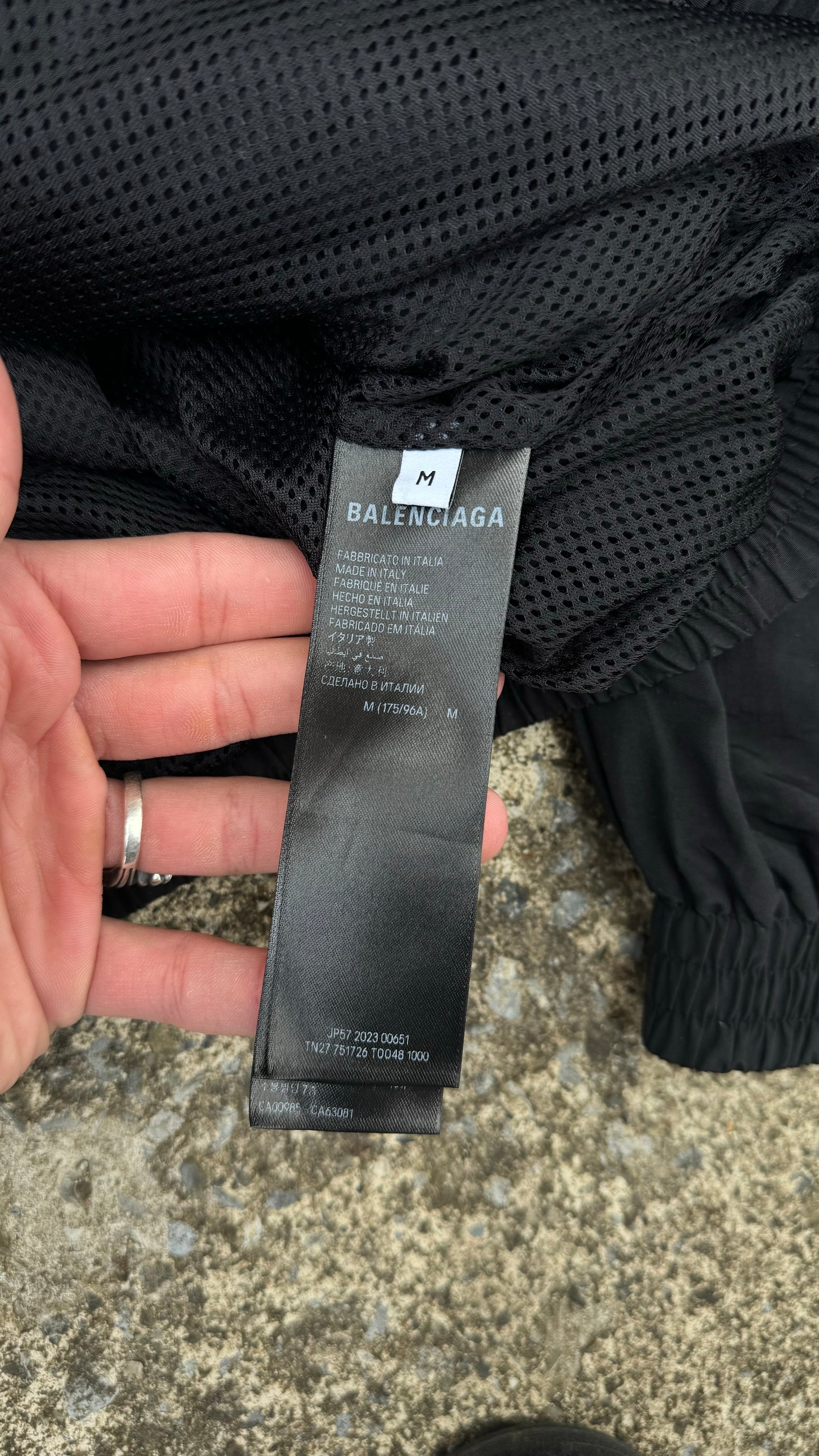 BALENCIAGA BLACK TRACK JACKET (M)