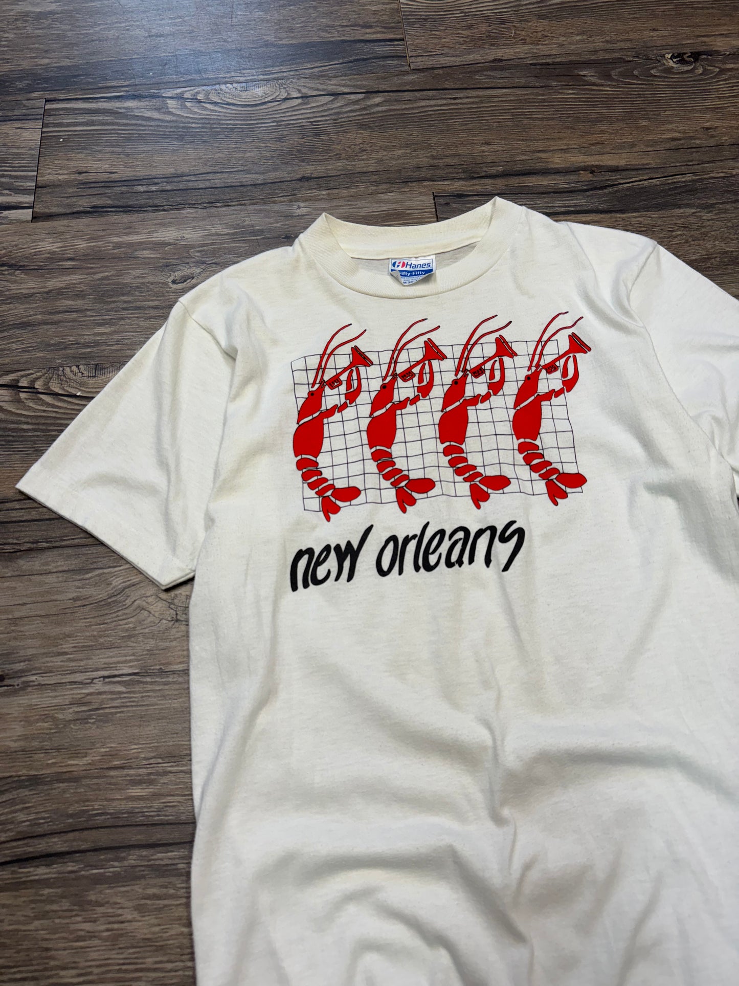 VINTAGE 1990 SHRIMPY NEW ORLEANS T-SHIRT (M)