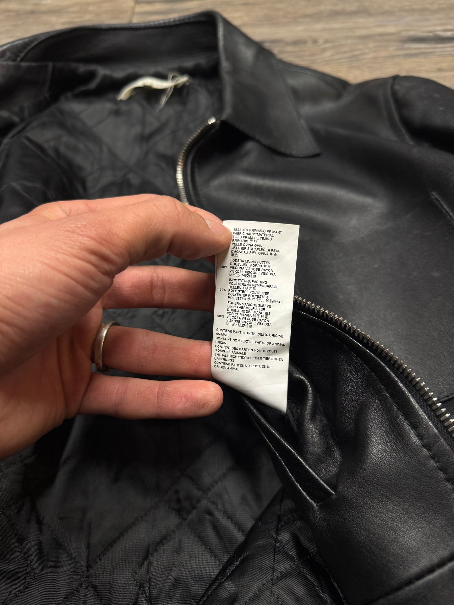 MAISON MARGIELA CALFSKIN LEATHER ZIPUP JACKET (M)