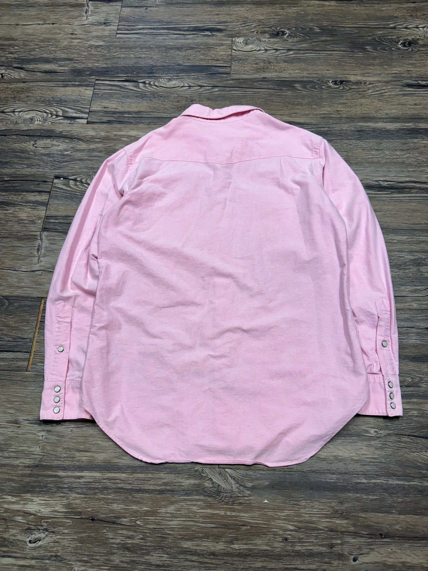 POLO RALPH LAUREN WESTERN STYLE BABY PINK BUTTON UP SHIRT (M)