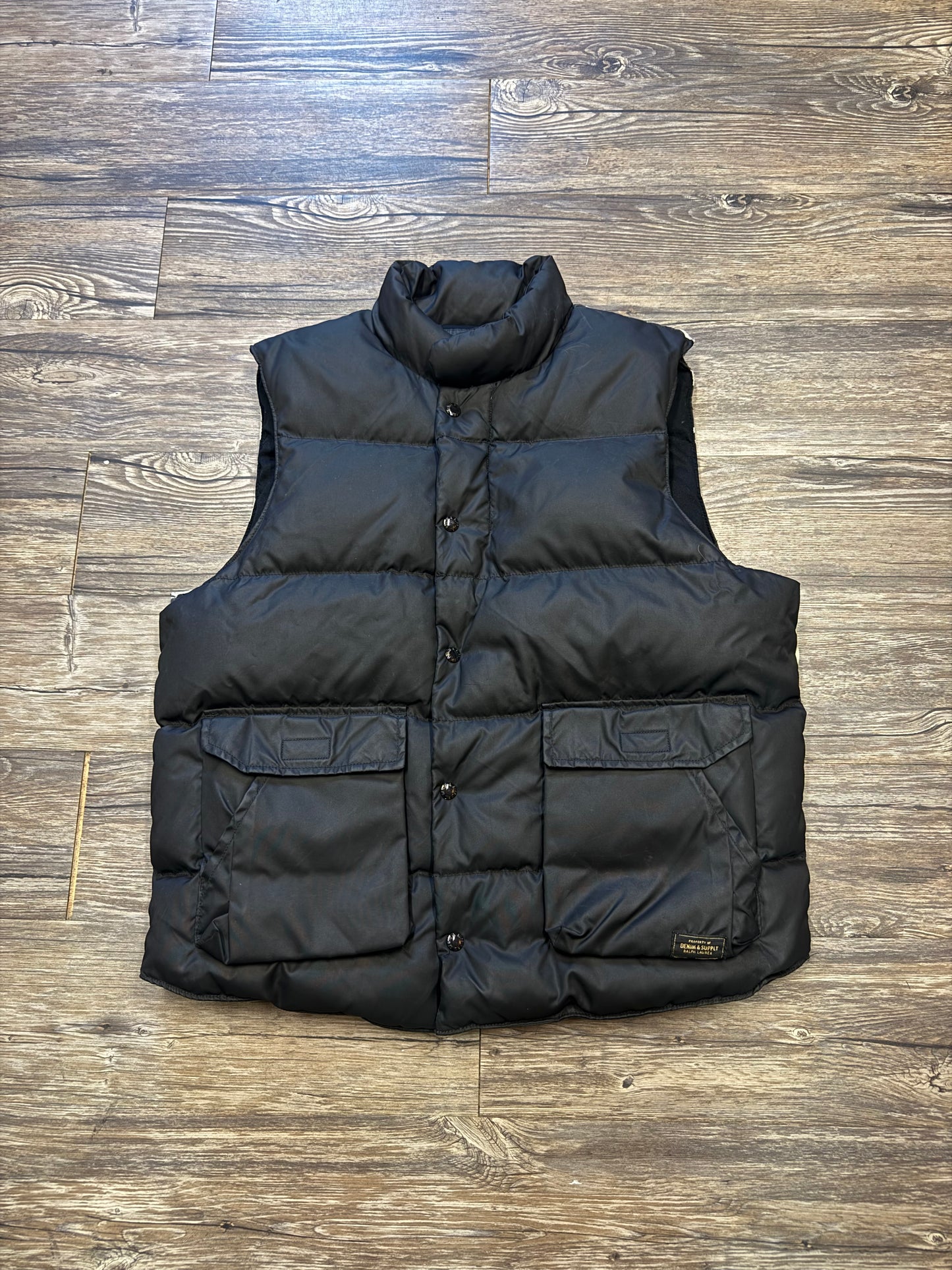 DENIM & SUPPLY RALPH LAUREN FLAG PUFFER VEST (L)
