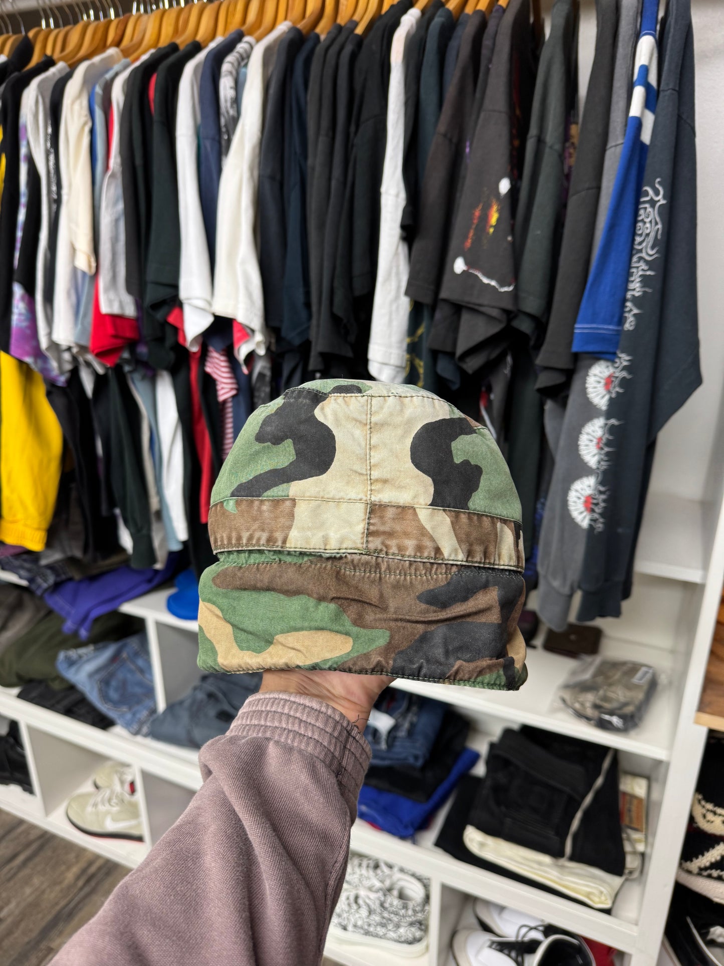 CAMO MILITARY CADET HAT W/ EAR FLAPS (OS)