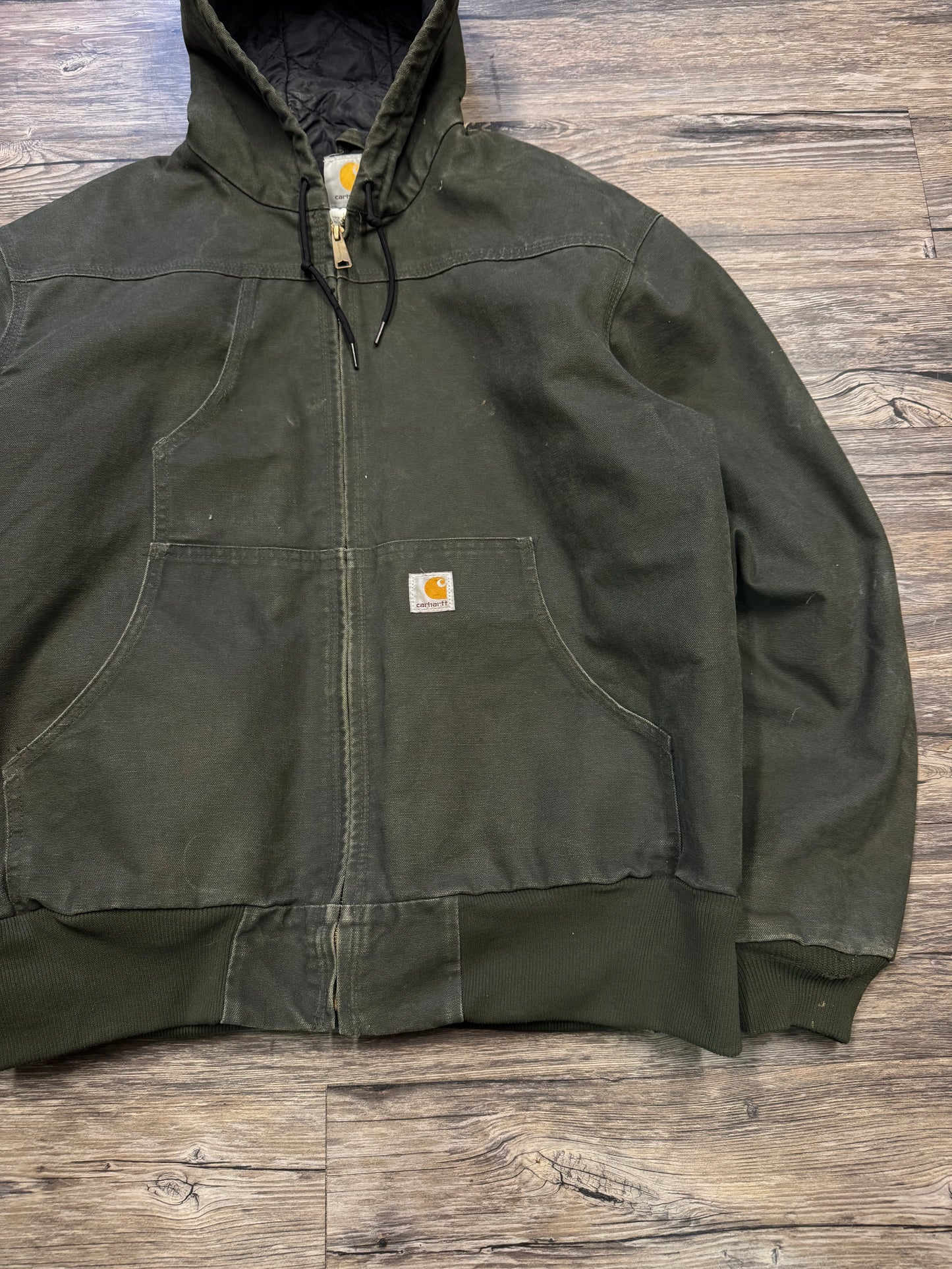 CARHARTT HOODED 2009 ZIP UP JACKET MOSS (L)