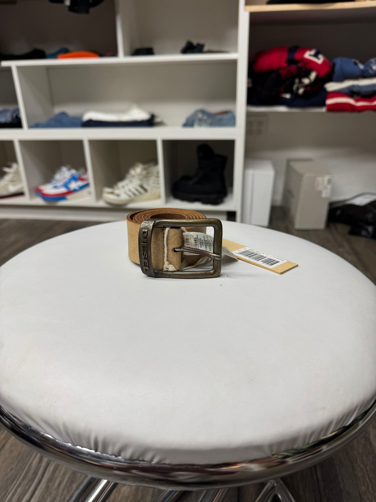 DIESEL VINTAGE BROWN LEATHER BELT (OS)