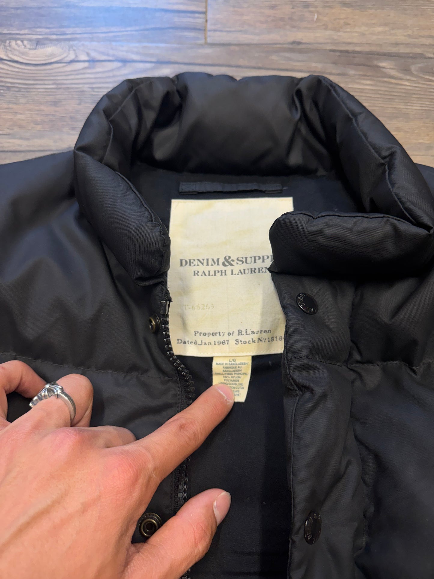 DENIM & SUPPLY RALPH LAUREN FLAG PUFFER VEST (L)