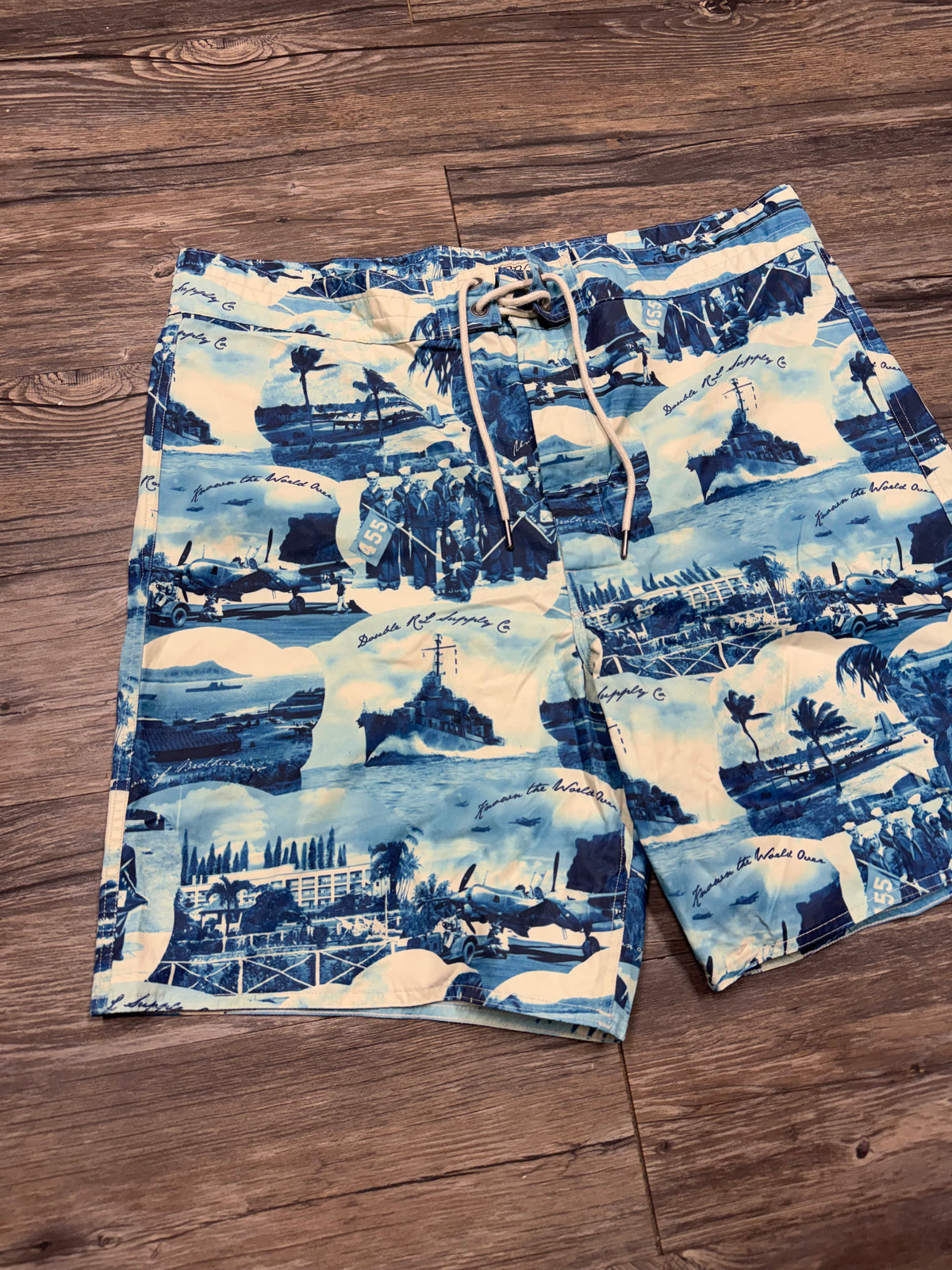 RRL VINTAGE VACATION PRINT SWIM SHORTS (38)