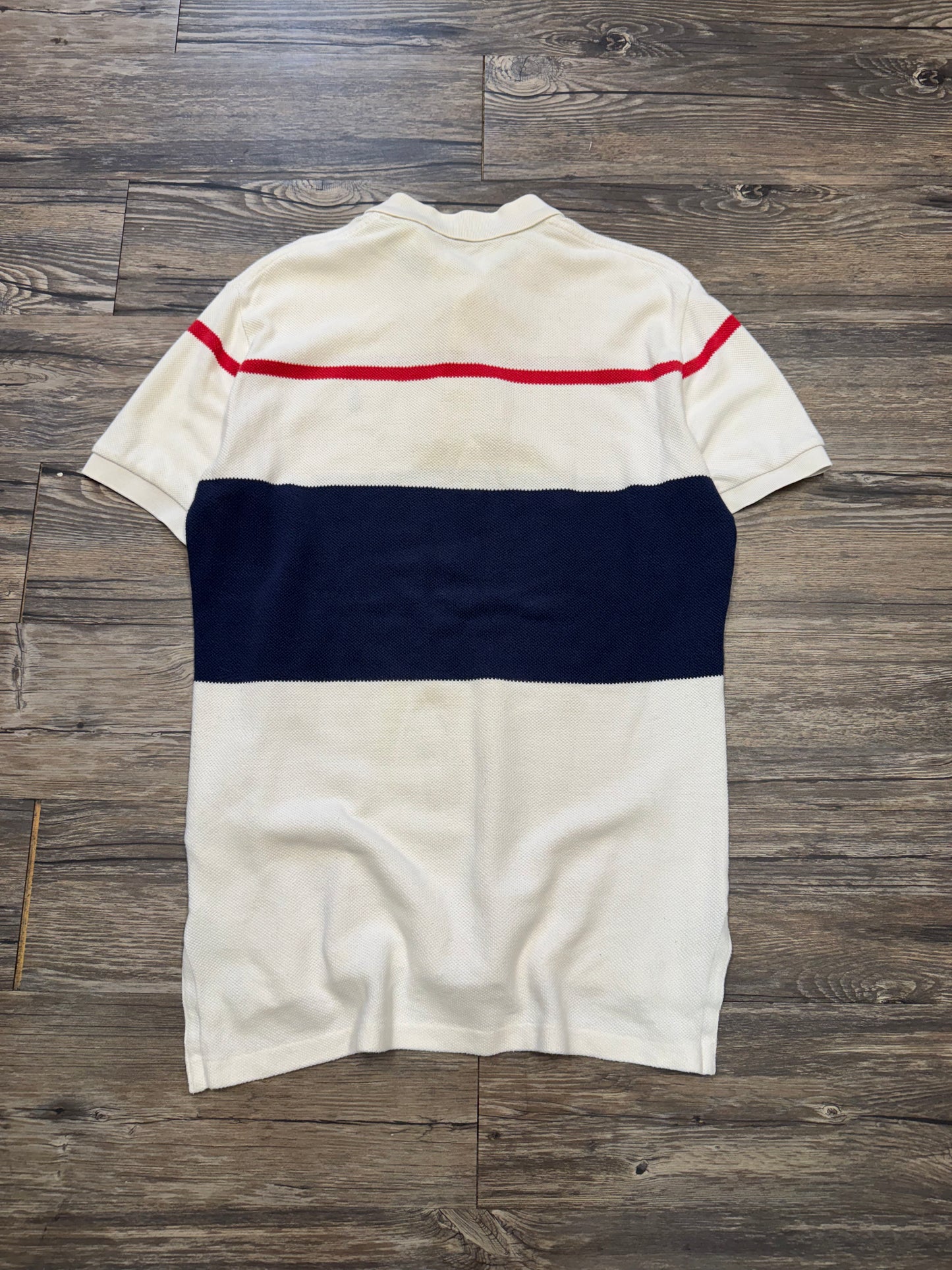 POLO RALPH LAUREN RIBBED STRIPED POLO SHIRT (M)