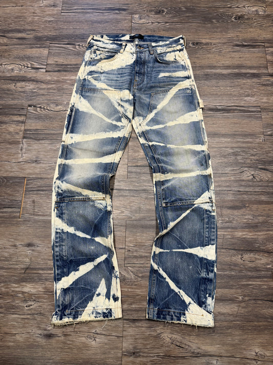 AMIRI DOUBLE KNEE BLEACHED CARPENTER JEANS (28)