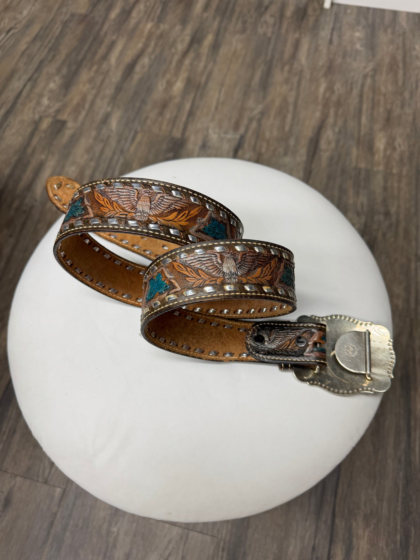 VINTAGE WESTERN STYLE BIG BUCKLE BELT (32-38)