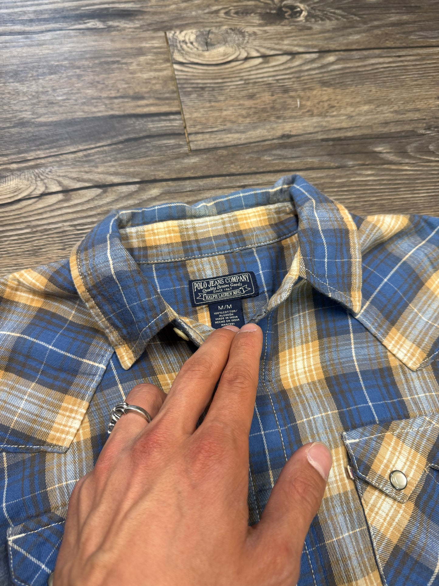 POLO JEANS COMPANY PLAID SHIRT (M)