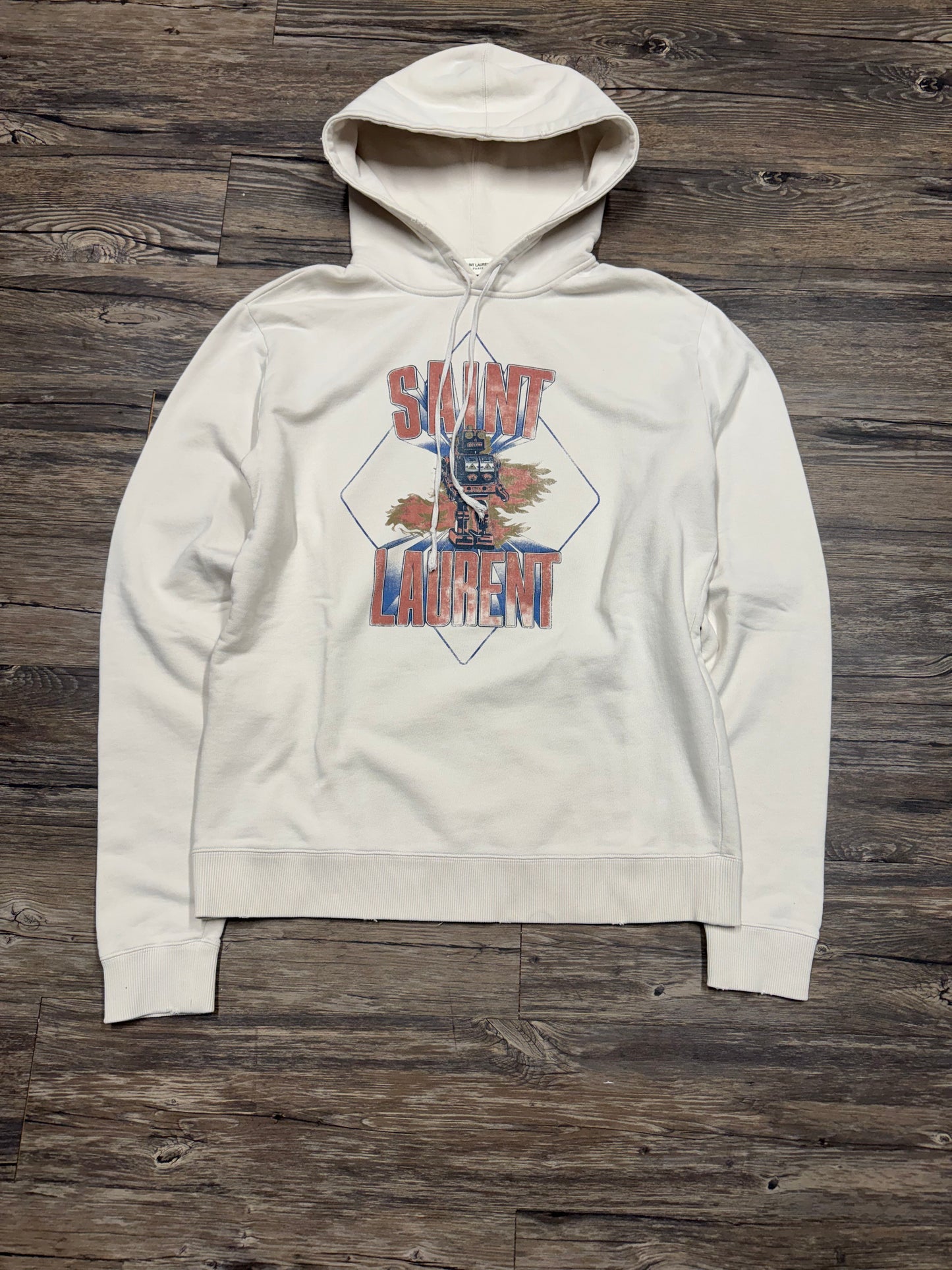 SAINT LAURENT ROBOT LOGO HOODIE (L)