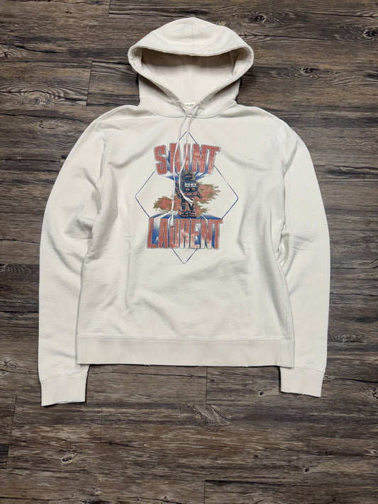SAINT LAURENT ROBOT LOGO HOODIE (L)