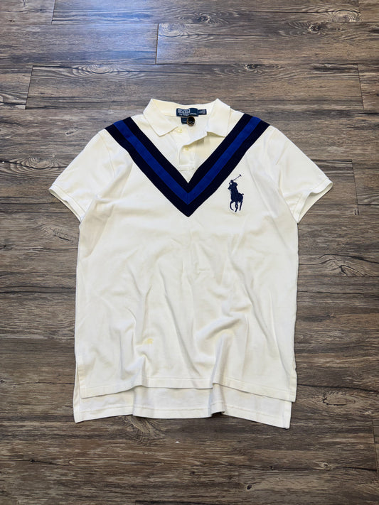 POLO RALPH LAUREN STRIPED V LINE BIG PONY POLO (L)