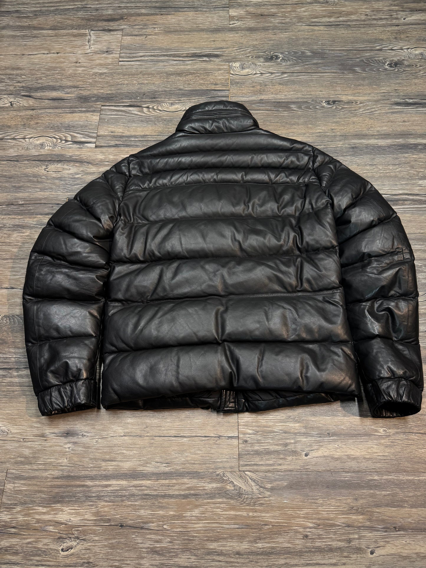 MONCLER LEATHER PUFER JACKET (MEDIUM)