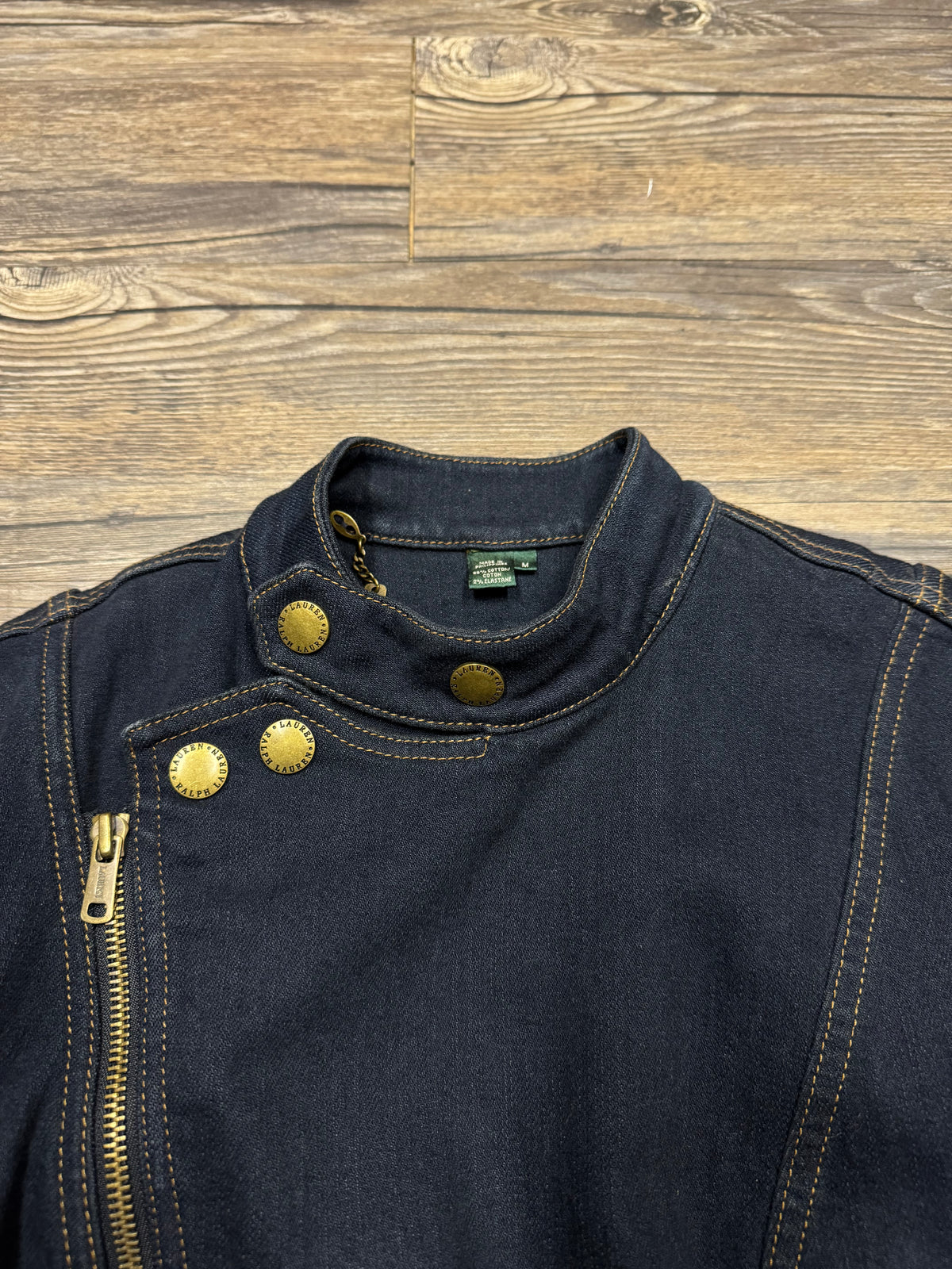 LAUREN BY RALPH LAUREN WMNS DOUBLE ZIP DENIM JACKET (M)