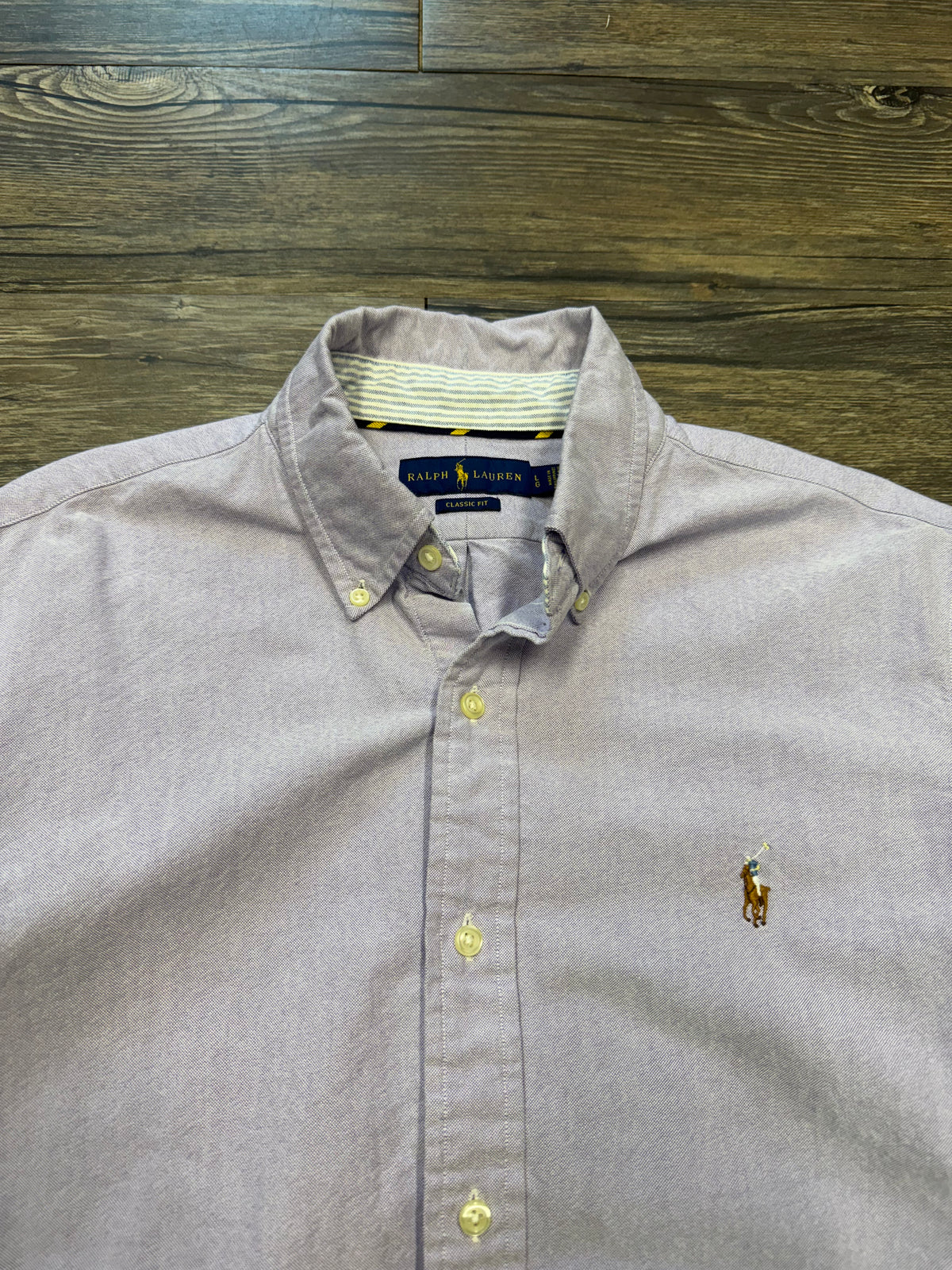 POLO RALPH LAUREN LAVENDER BUTTON UP DRESS SHIRT (L)