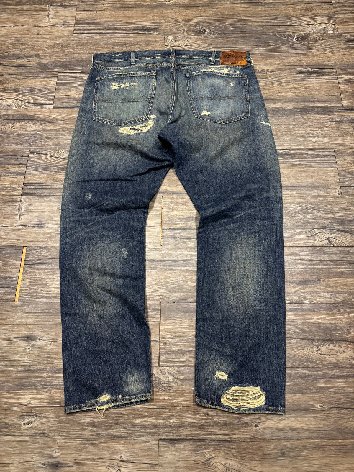 POLO RALPH LAUREN DENIM & SUPPLY DISTRESSED DARK WASH DENIM JEANS (38)