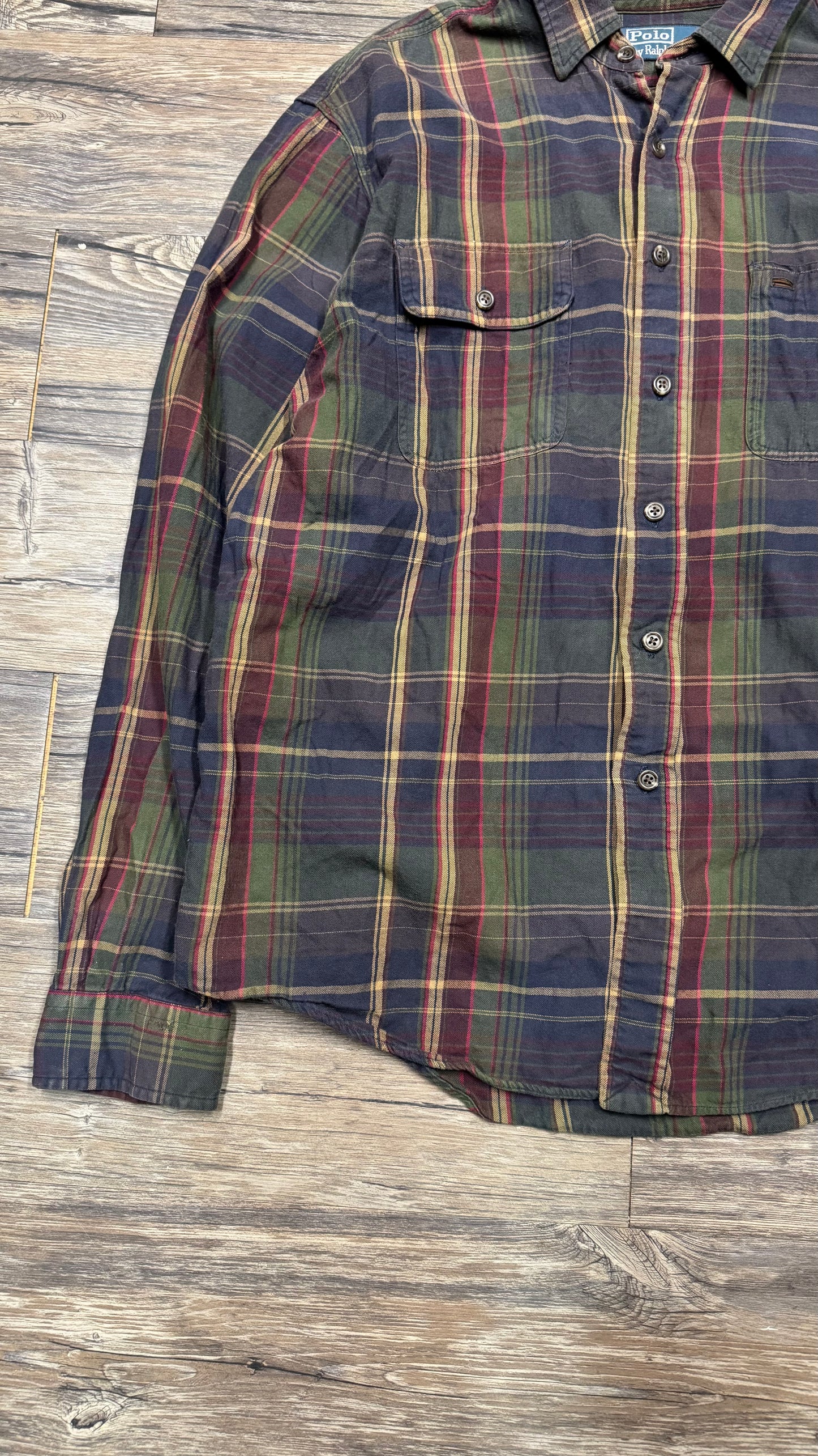 POLO RALPH LAUREN CHECKED BUTTON-UP (L)