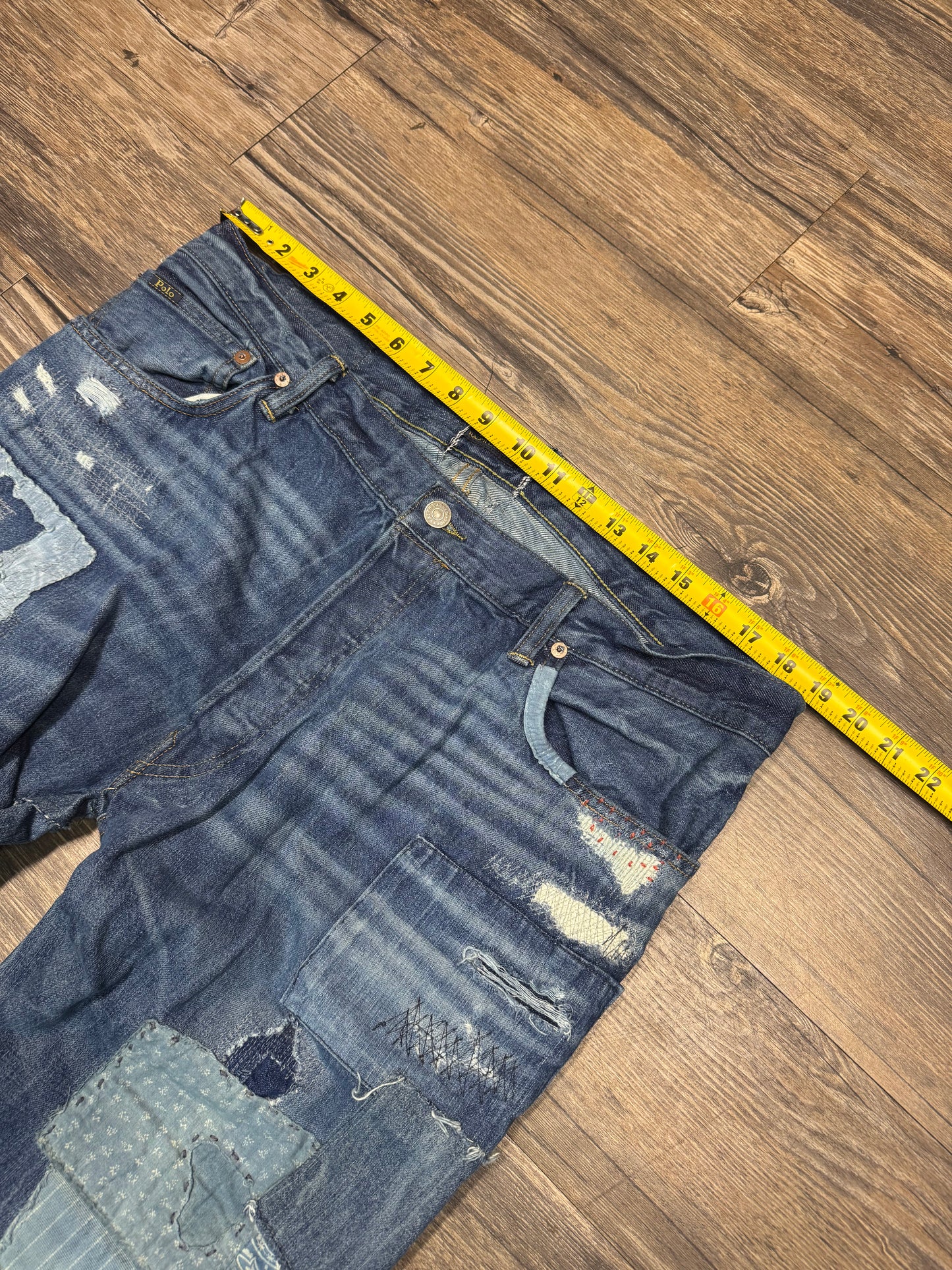 POLO RALPH LAUREN DISTRESSED & PATCHED DENIMS (38)
