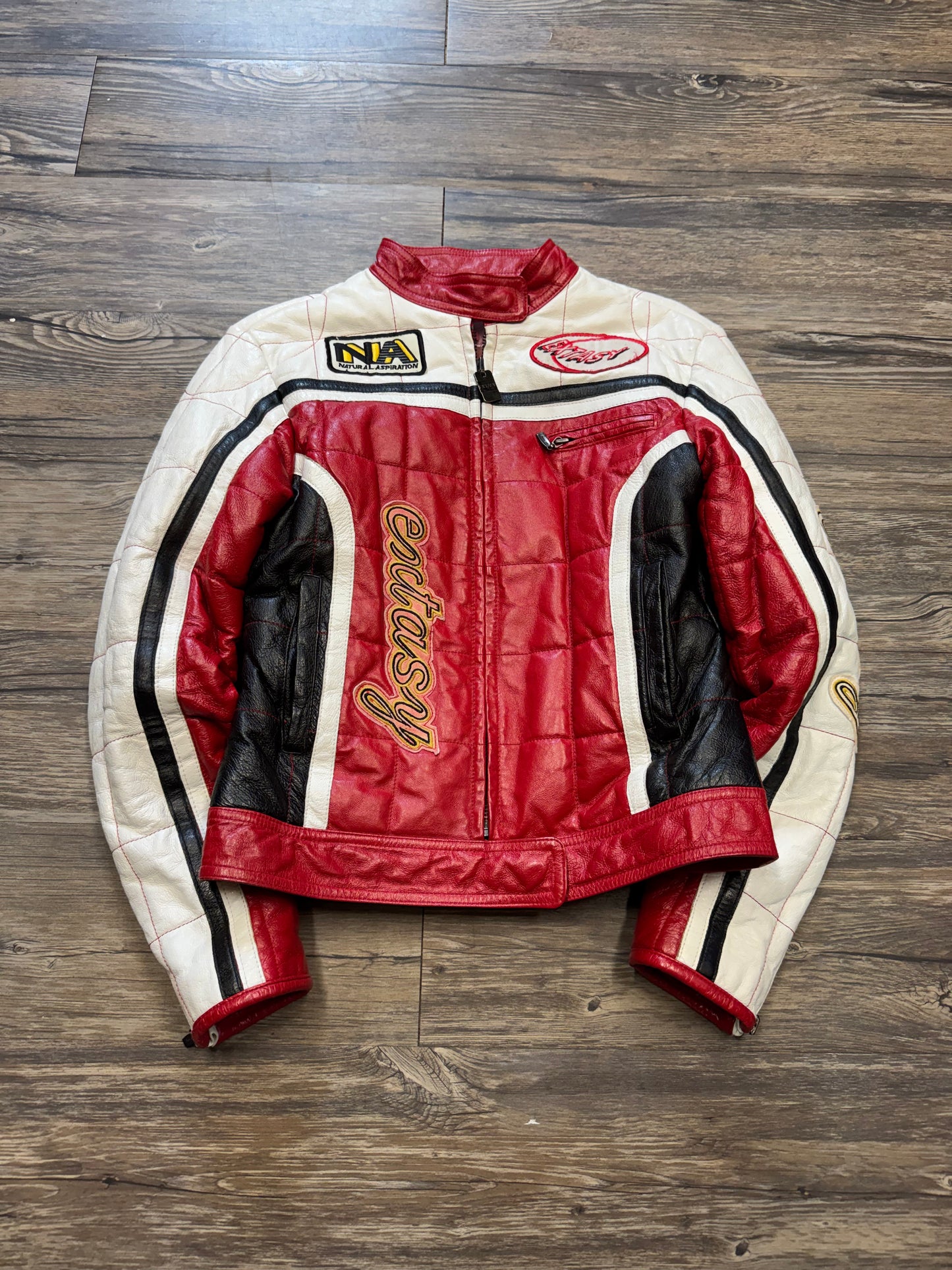 EXTASY VINTAGE LEATHER RACE JACKET (S)