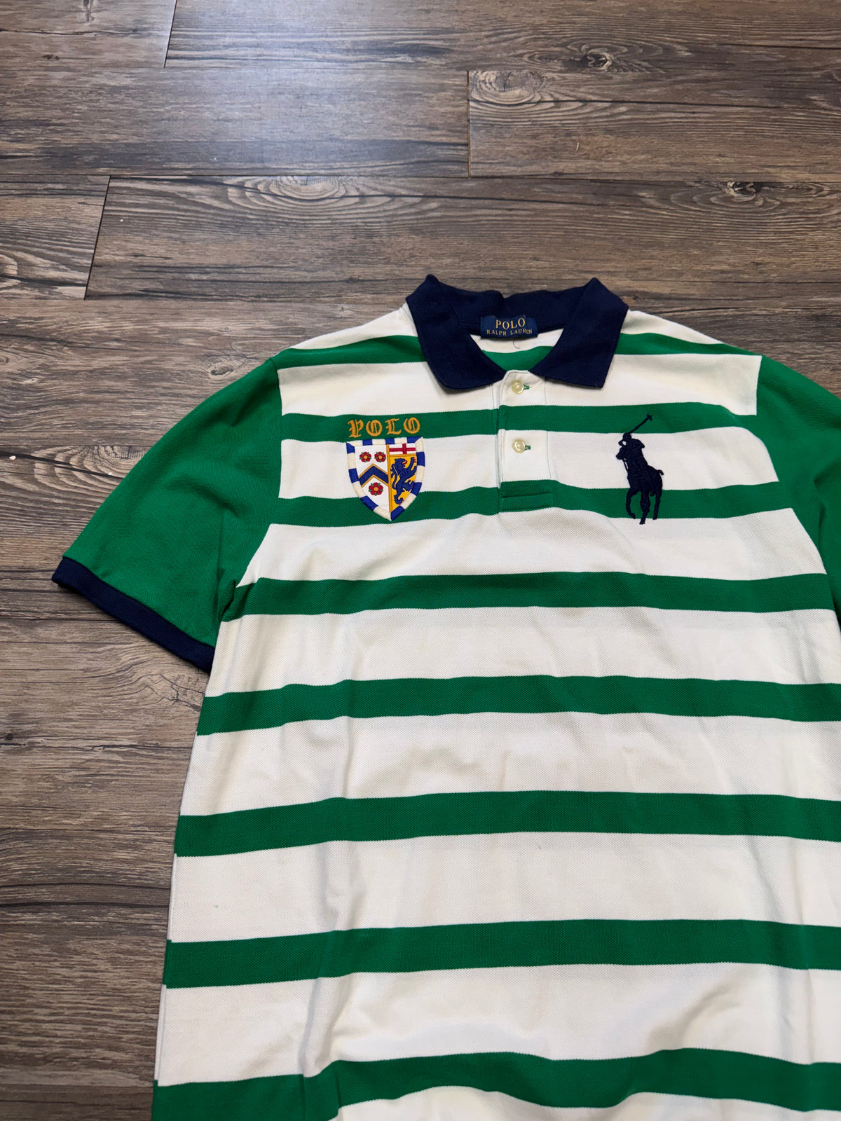 POLO RALPH LAUREN
STRIPED BIG PONY CREST POLO (M)