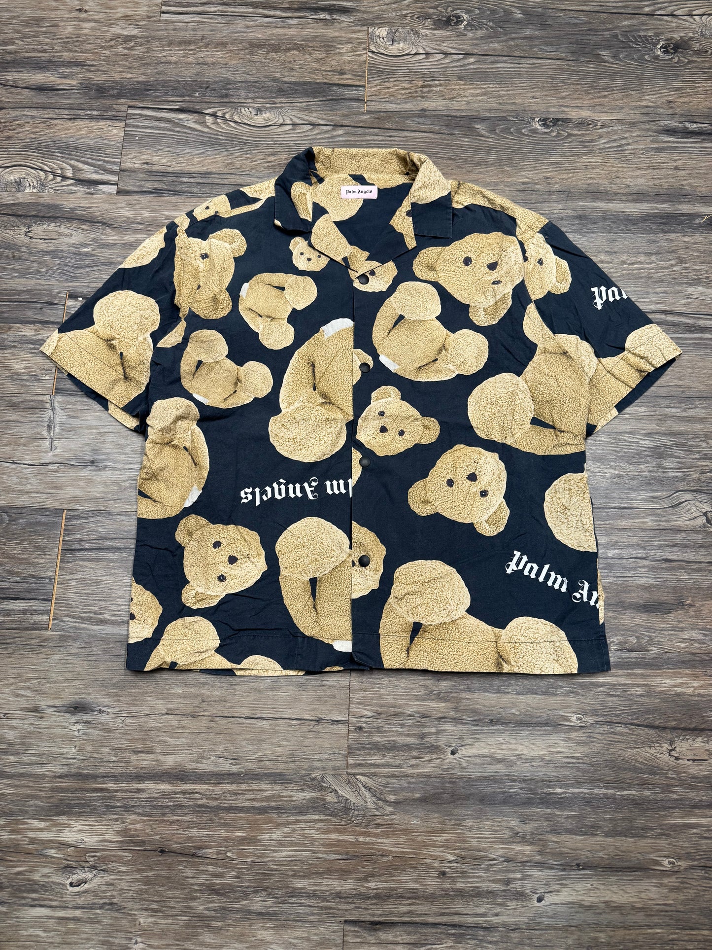 PALM ANGELS BEAR BUTTON UP T-SHIRT (M)